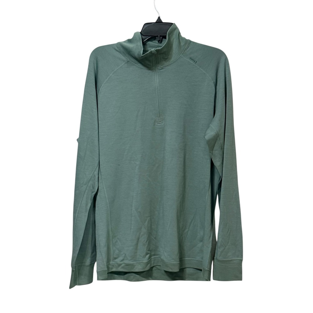 Tufte Wear Bambull Half Zip Merino Wool Bamboo Pullover Sage Green Mens XL